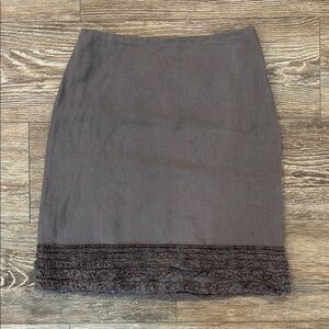 Eileen Fisher Women's Size XS 100% Irish Linen & 100% Cotton Brown / Taupe Skirt